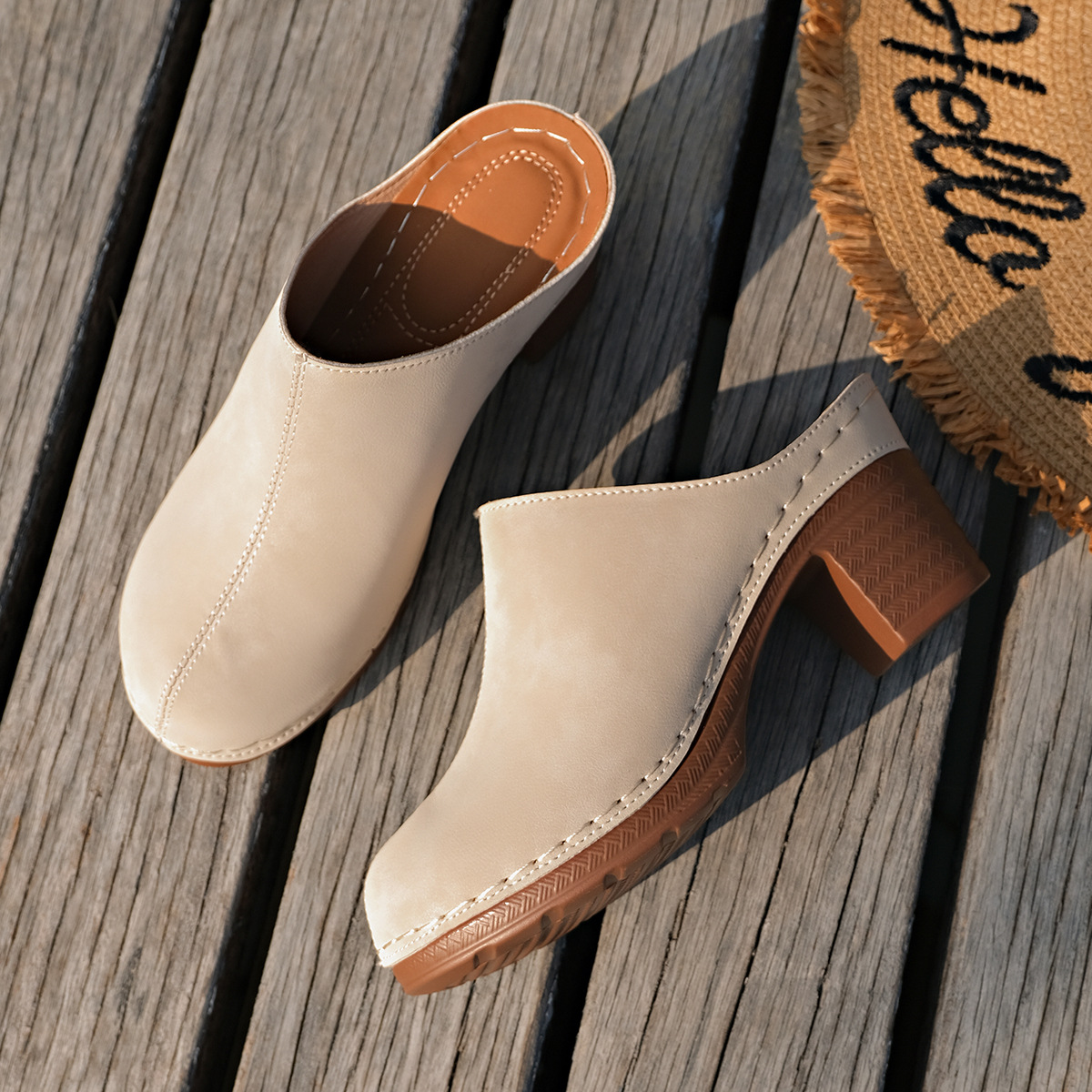 Street Fashion Events - Gepolsterte Damensandalen, stilvolle Damen-Mules mit klobigem