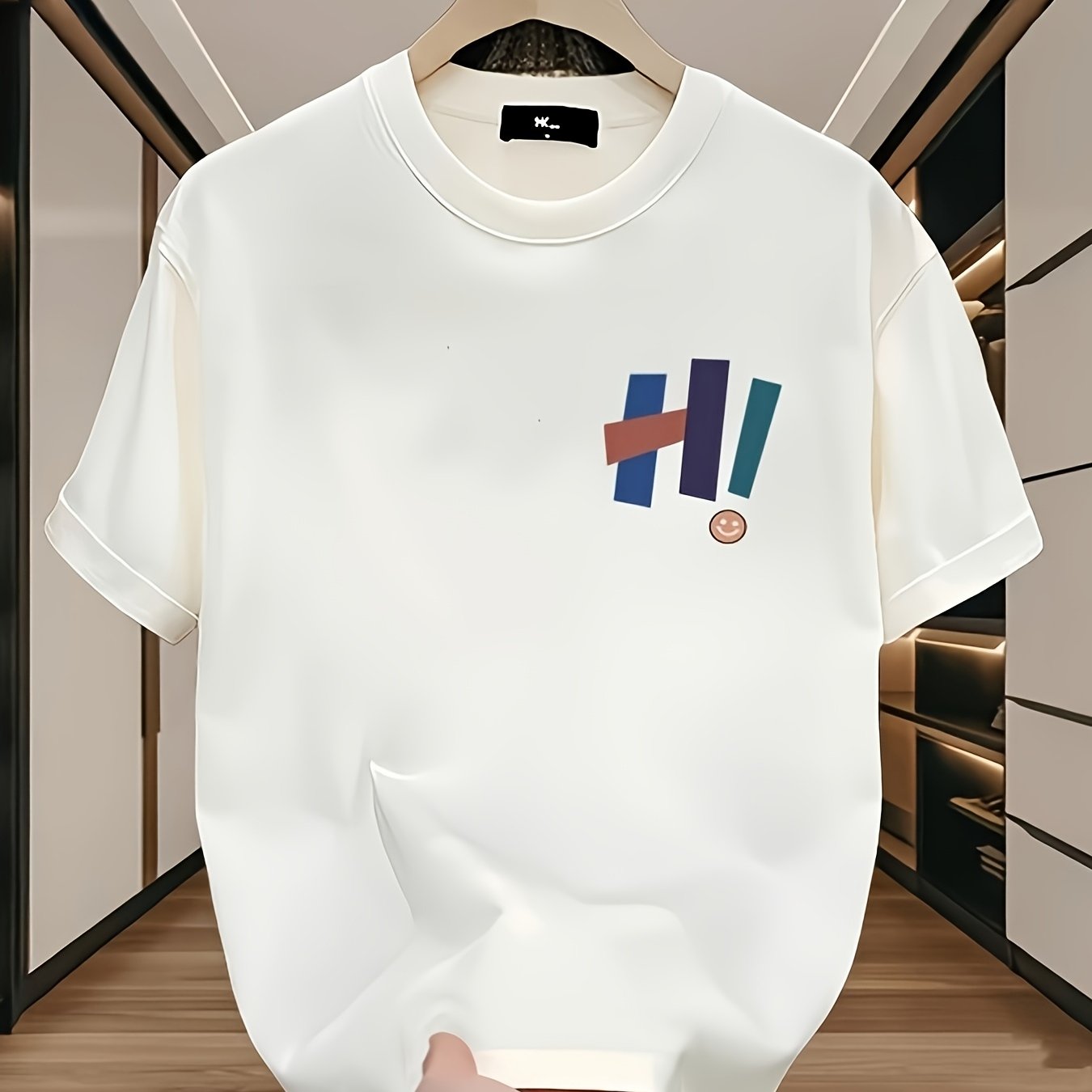 Street Fashion Urban - Herren Baumwoll-T-Shirt Figurbetontes Rundhals-T-Shirt Minimalistisches Lässiges