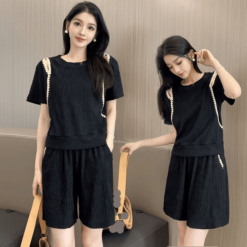 Street Fashion Korea - Koreanische Mode Off Schulter T-Shirts Zwei-Stück