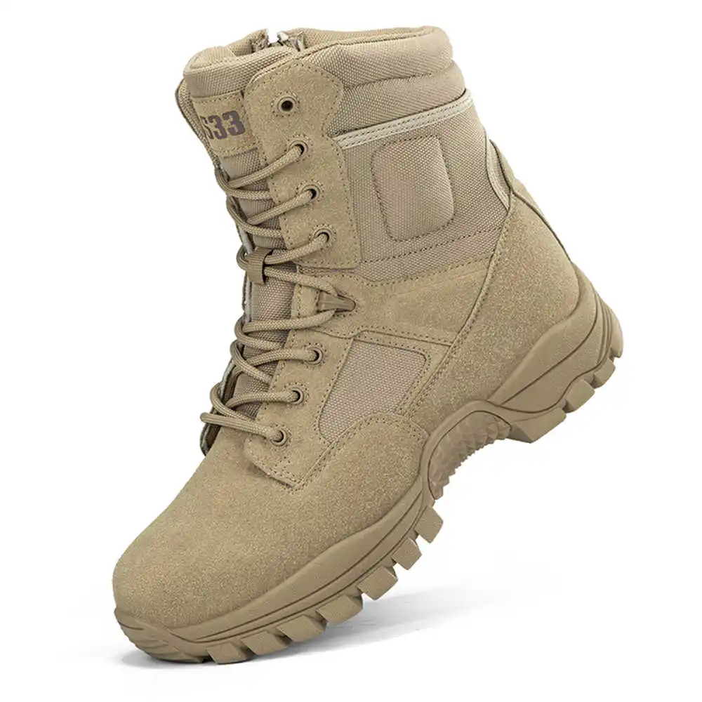 Guangzhou Street Fashion - Rutschfeste Wanderstiefel aus echtem Leder, Designer-Schuhe
