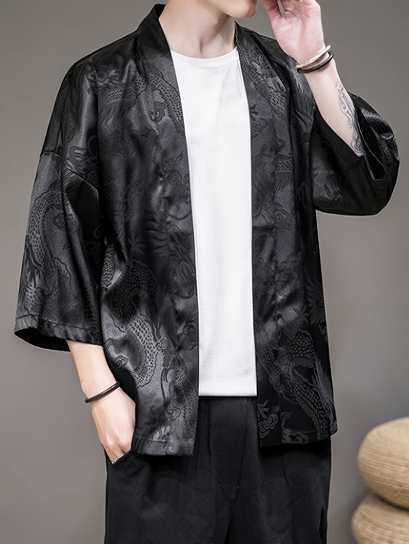 Street Fashion Summer 2026 - 2026 Sommer Herren Kimono mit 3D-Druckdesign