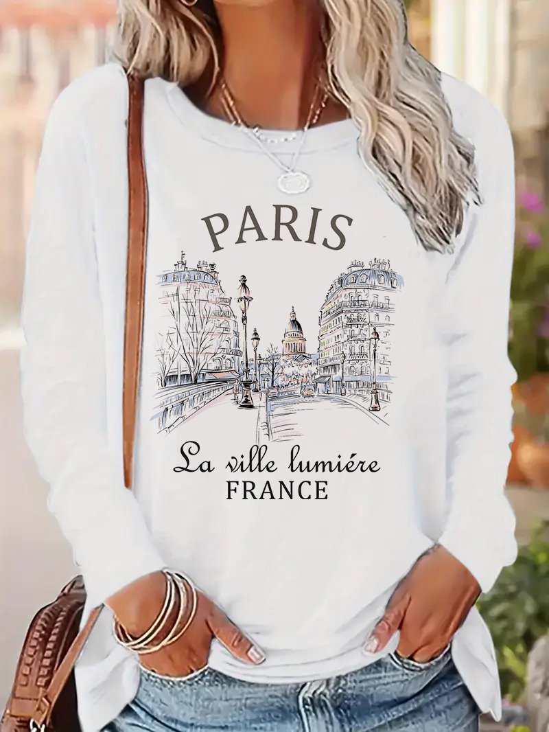 Street Fashion Paris 2025 - 2025, modisches Pariser-Buchstaben-Druck-Shirt, lustiges Gothic-T-Shirt für
