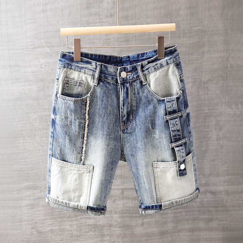 Street Fashion Korea - Männer Kurze Jeans Hosen mit Taschen