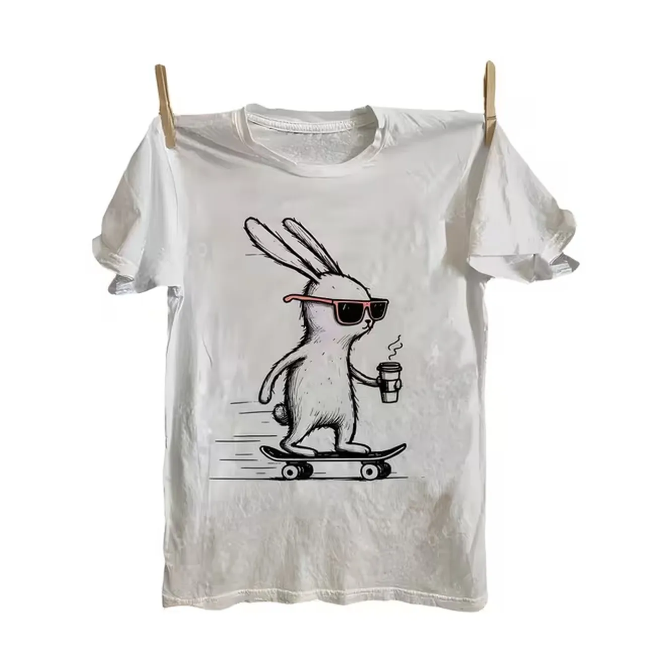 Street Fashion Events - Herren-T-Shirt, weiß, reine Baumwolle, Rundhalsausschnitt, mit