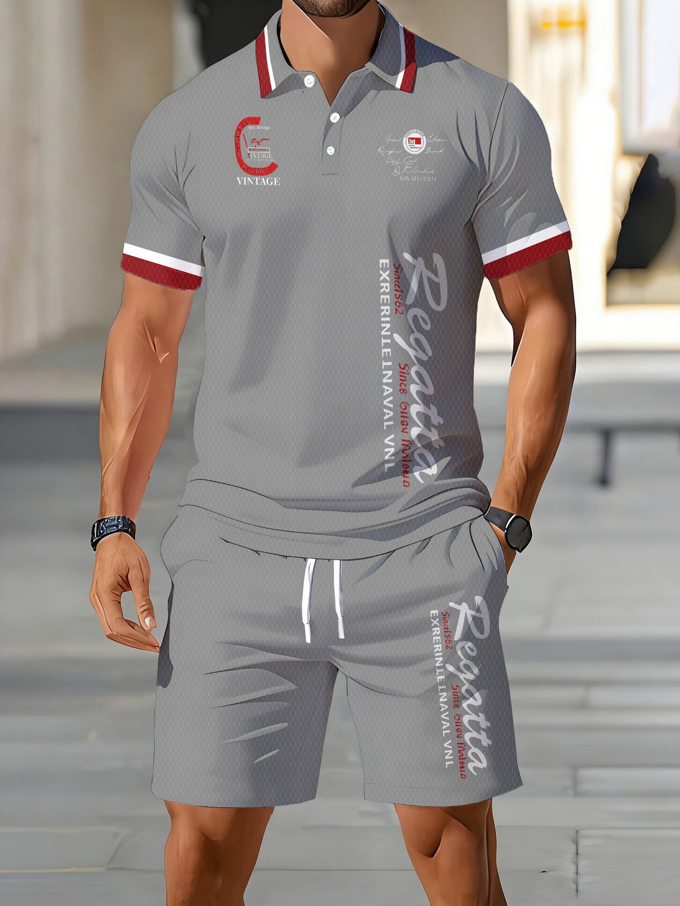 Street Fashion Summer 2026 - 2026 Sommer Neues Herren-Polo-Shirt-Set – Lässige