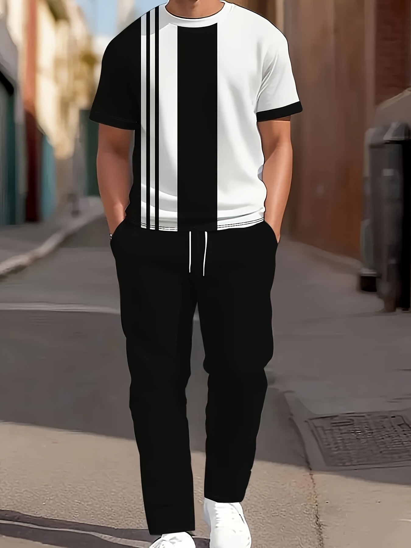 Street Fashion Summer 2026 - 2026 Sommer Neues Herren Kurzarm-Langhosen-Set –