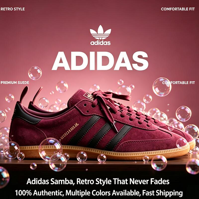 Street Fashion Hong Kong - Adidas Samba Trefoil Unisex Low-Top-Sneaker, klassische,