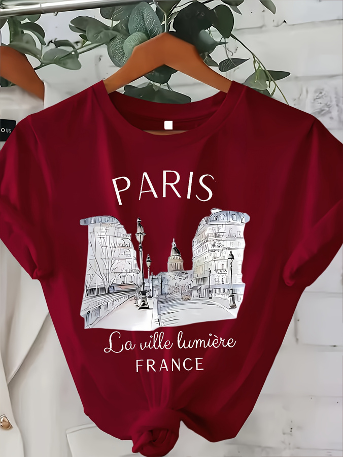 Y2k T-Shirt Paris Damen Print  – Street Fashion Paris 2025 Bewertung und Preis