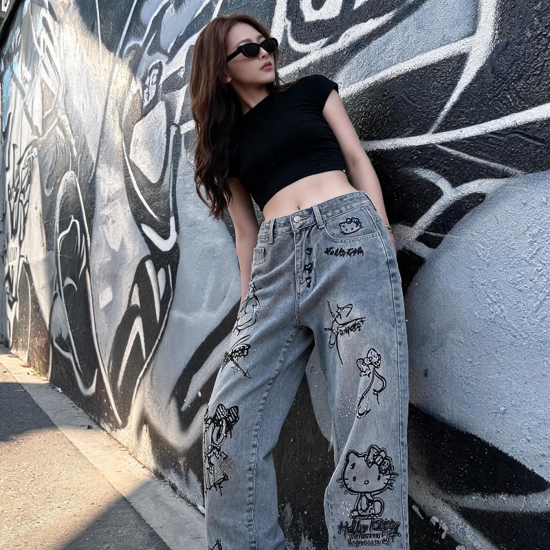 Niedliche Keiokitty Strass Gra – Street Fashion Graffiti Bewertung und Preis