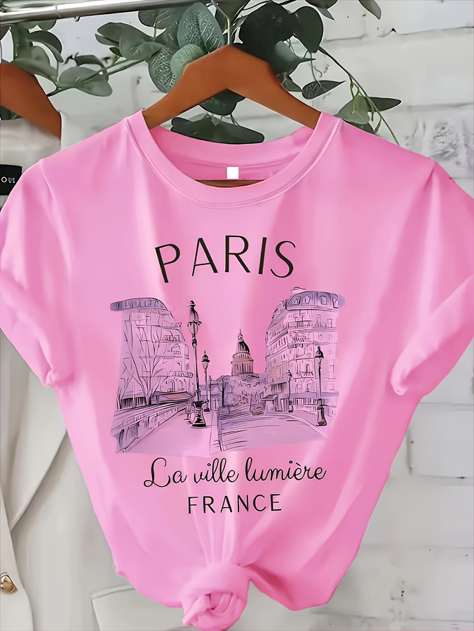 Damen-T-Shirt mit Paris-Print  – Street Fashion Paris 2025 Bewertung und Preis