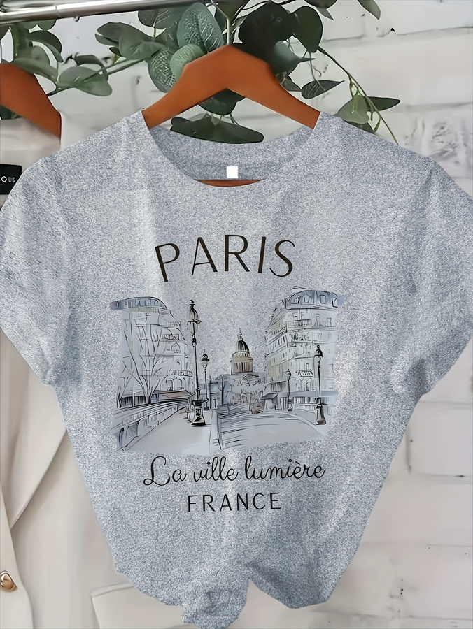 Damen-T-Shirt mit Paris-Print  – Street Fashion Paris 2025 Bewertung und Preis
