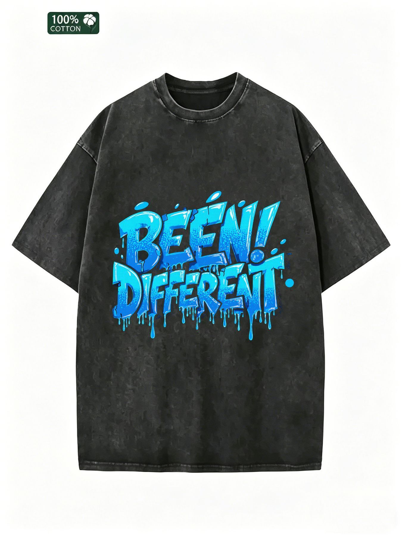 Herren Oversize Acid-Washed T- – Street Fashion Graffiti Bewertung und Preis
