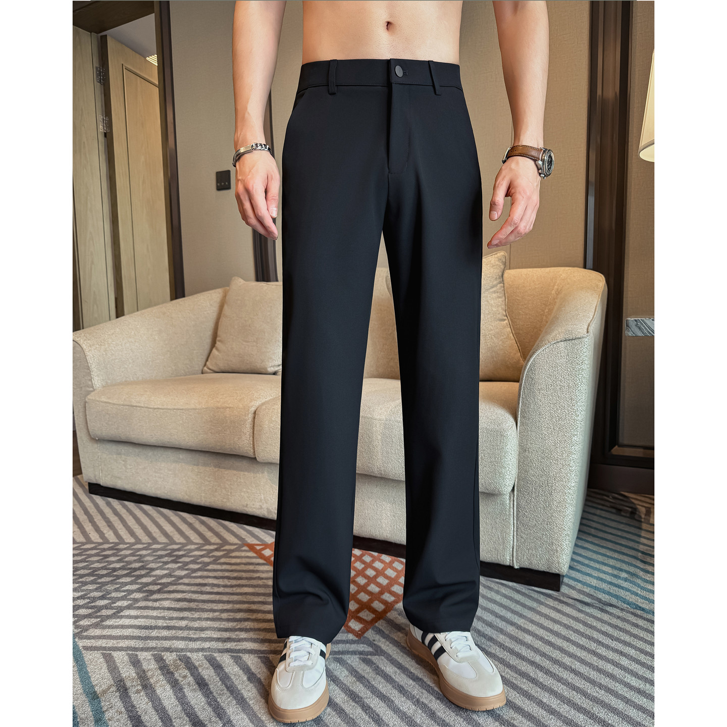 Herren-Hose mit elastischem Bu – Street Fashion Urban Bewertung und Preis