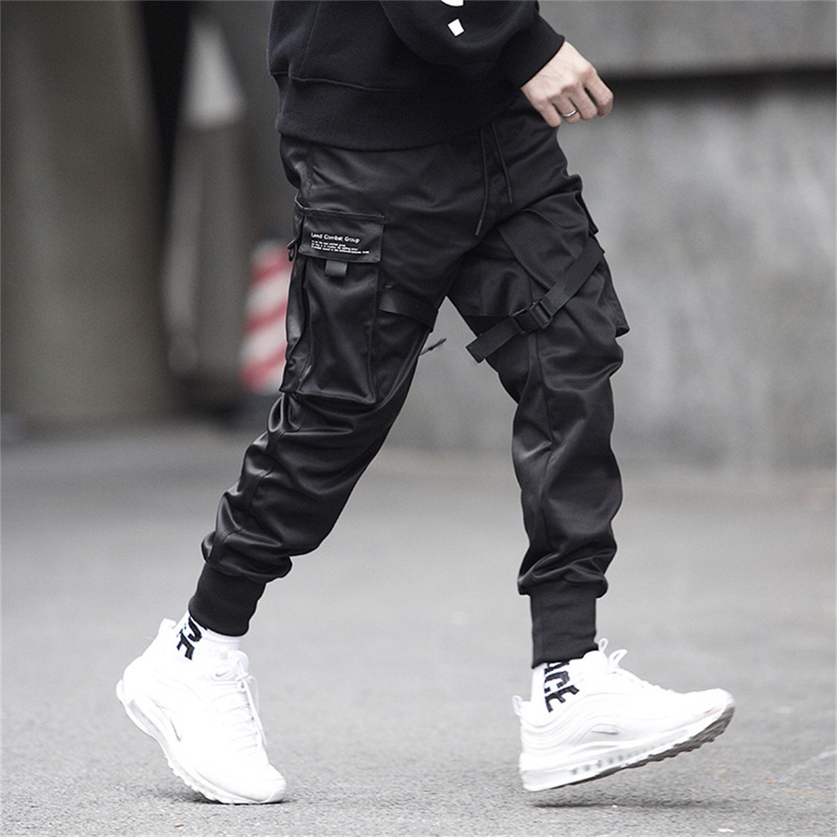 Schwarz Hip Hop Cargo Hosen So – Street Fashion Korea Bewertung und Preis