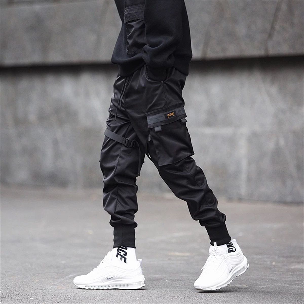 Schwarz Hip Hop Cargo Hosen So – Street Fashion Korea Bewertung und Preis