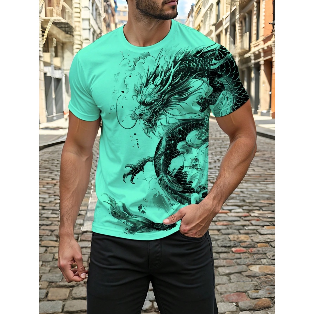 3D-Drachen-Druck Herren-T-Shir – Street Fashion Urban Bewertung und Preis