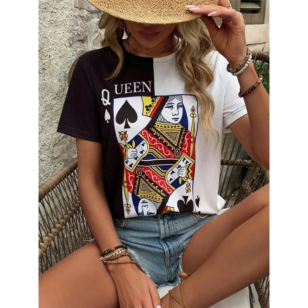 3D Poker Print Damen T-Shirt S – Street Fashion Urban Bewertung und Preis