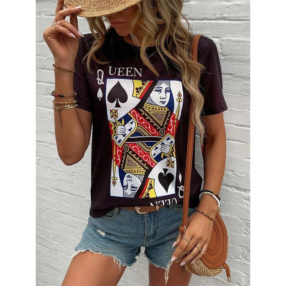 3D Poker Print Damen T-Shirt S – Street Fashion Urban Bewertung und Preis