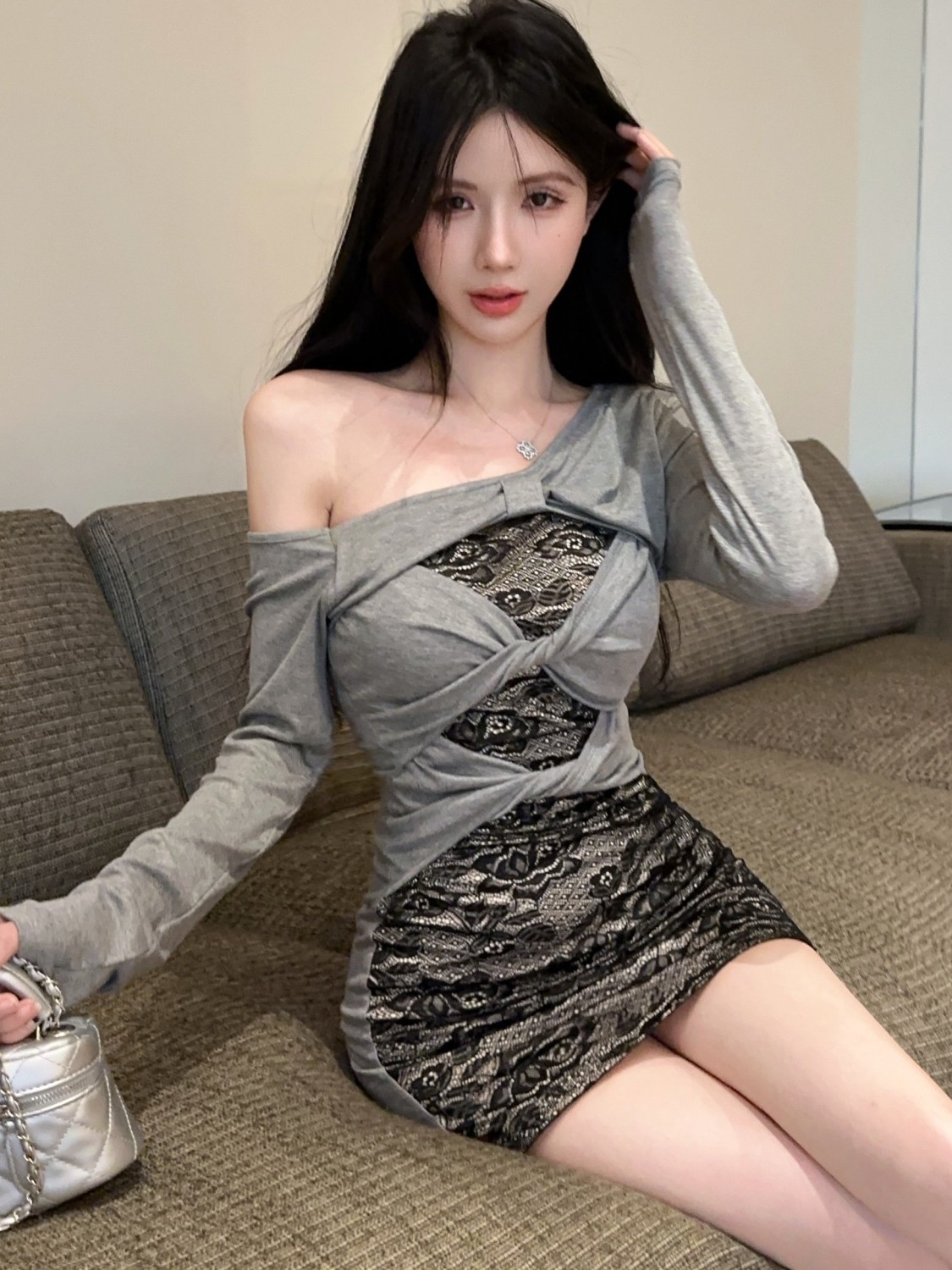 Retro Spicy Girl Spitzenkleid  – Street Fashion Hong Kong Bewertung und Preis