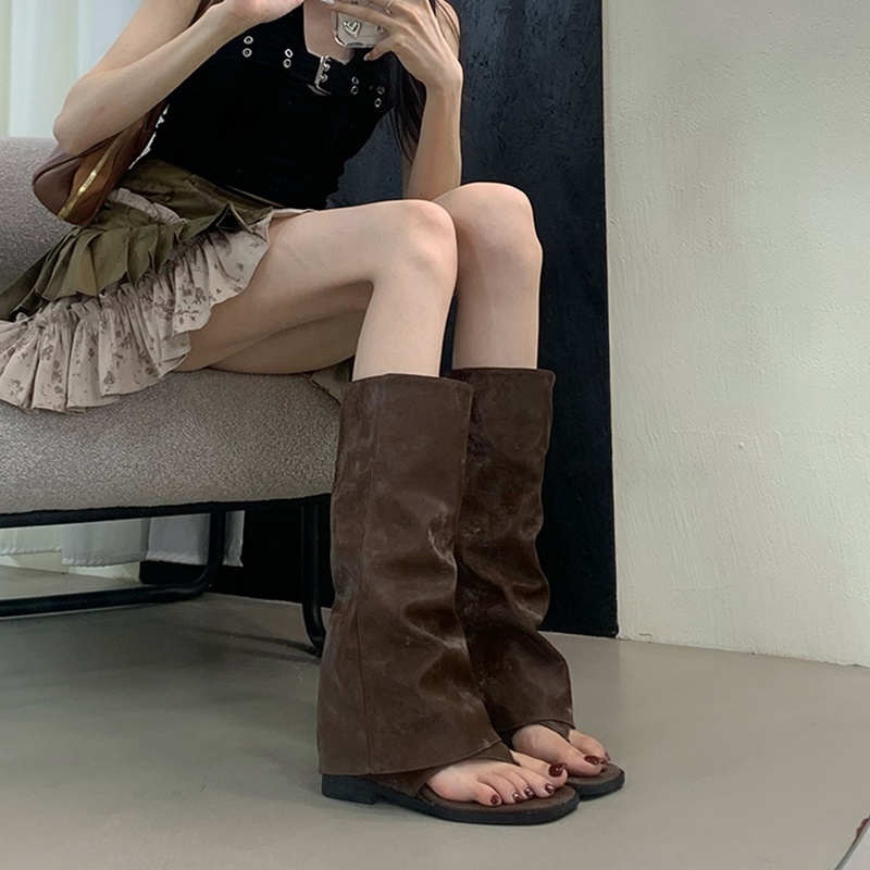 Ausgehöhlte Damenstiefel mit S – Street Fashion Korea Bewertung und Preis