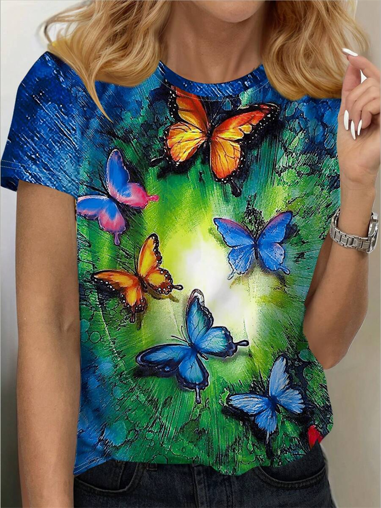 Damen-T-Shirt mit Schmetterlin – Street Fashion Urban Bewertung und Preis
