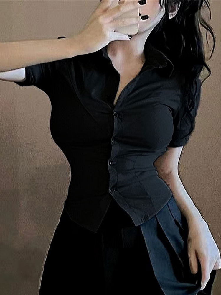 Mode Frau Bluse Elastische Dün – Street Fashion Korea Bewertung und Preis