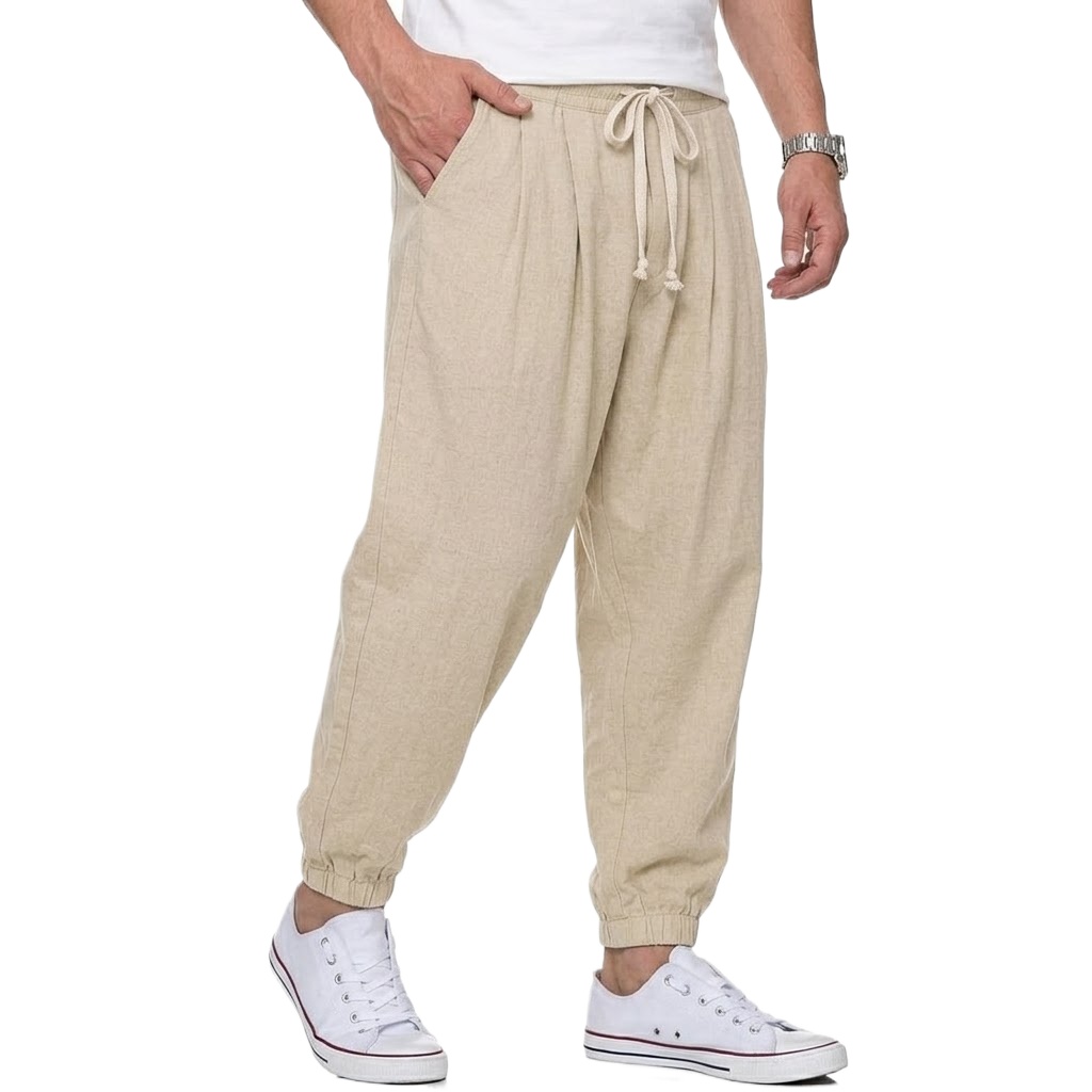 Herren Baumwoll-Leinen-Hose Ko – Street Fashion Korea Bewertung und Preis