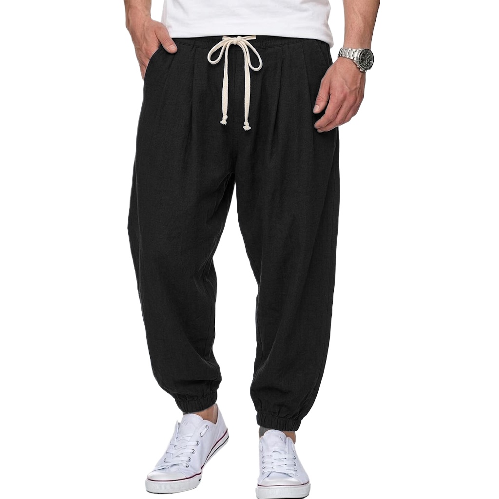 Herren Baumwoll-Leinen-Hose Ko – Street Fashion Korea Bewertung und Preis