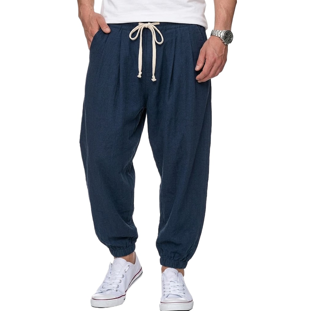 Herren Baumwoll-Leinen-Hose Ko – Street Fashion Korea Bewertung und Preis